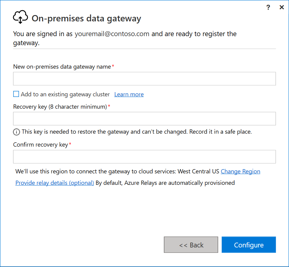 Screenshot of the gateway configuration dialog.