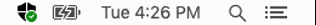 Screenshot that shows the icon for Microsoft Defender for Endpoint in the status bar.