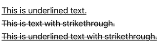 Screenshot of Labels with text decorations.