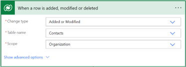 Screenshot of changing the attribute type for action trigger.