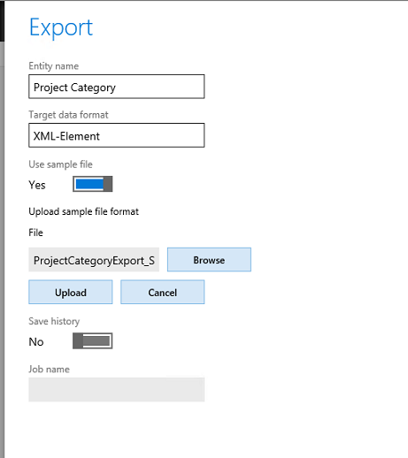 Entering export details.