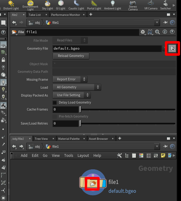 Screen shot of File chooser button.