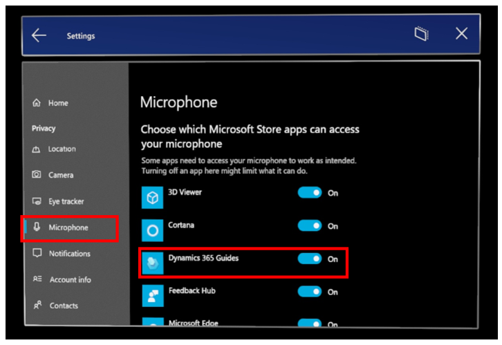 Microphone settings Microphone settings.
