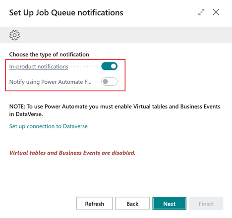 Step where you choose how to send notifications. 