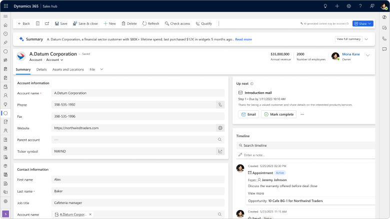 Account summary in collapsed banner
