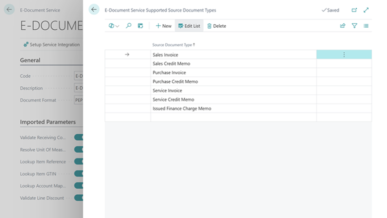 Add issued finance charge and issued reminder as e-document types