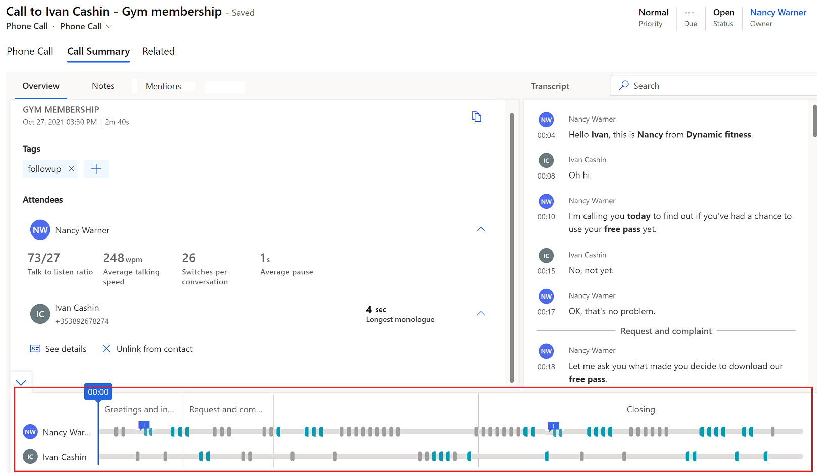 Playback timeline with segmentation