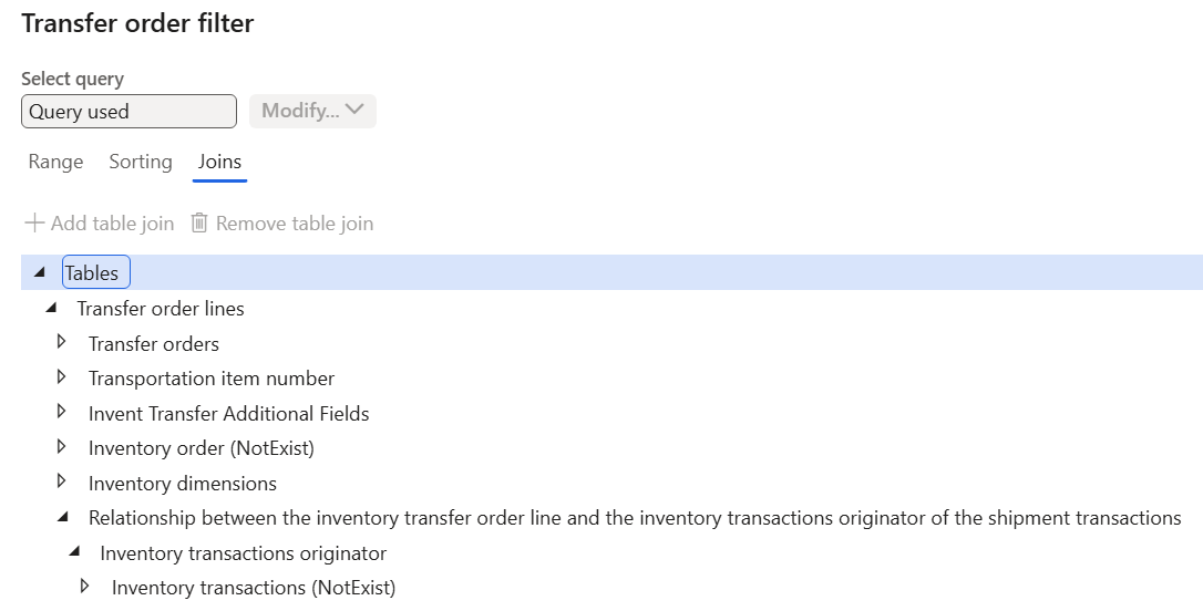 Screenshot of the Joins tab with these settings applied