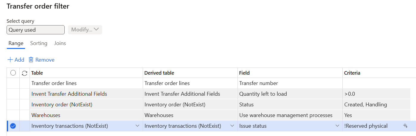 Screenshot of the Range tab with these settings applied