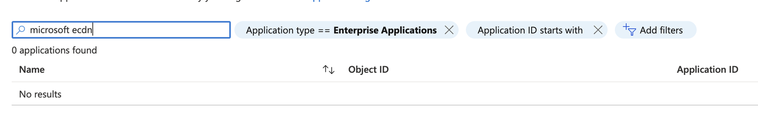 Screenshot of 'application type' filter.