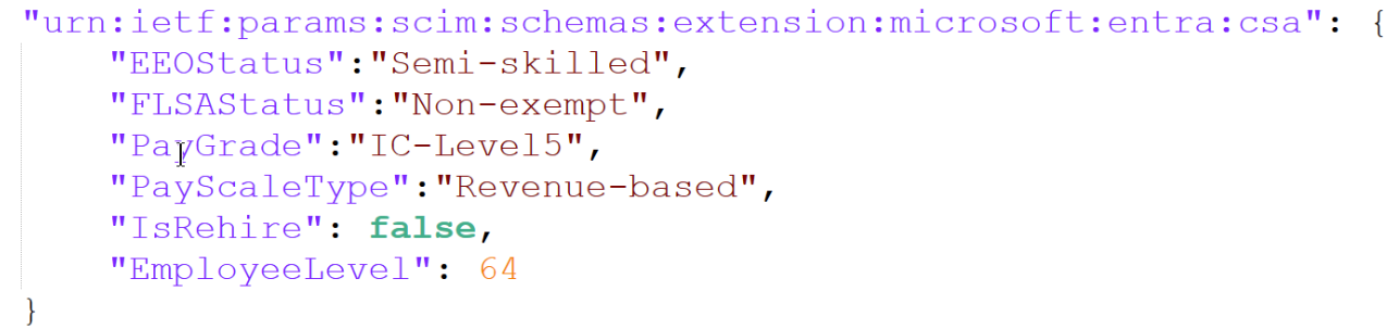 Screenshot of the SCIM bulk request payload code.