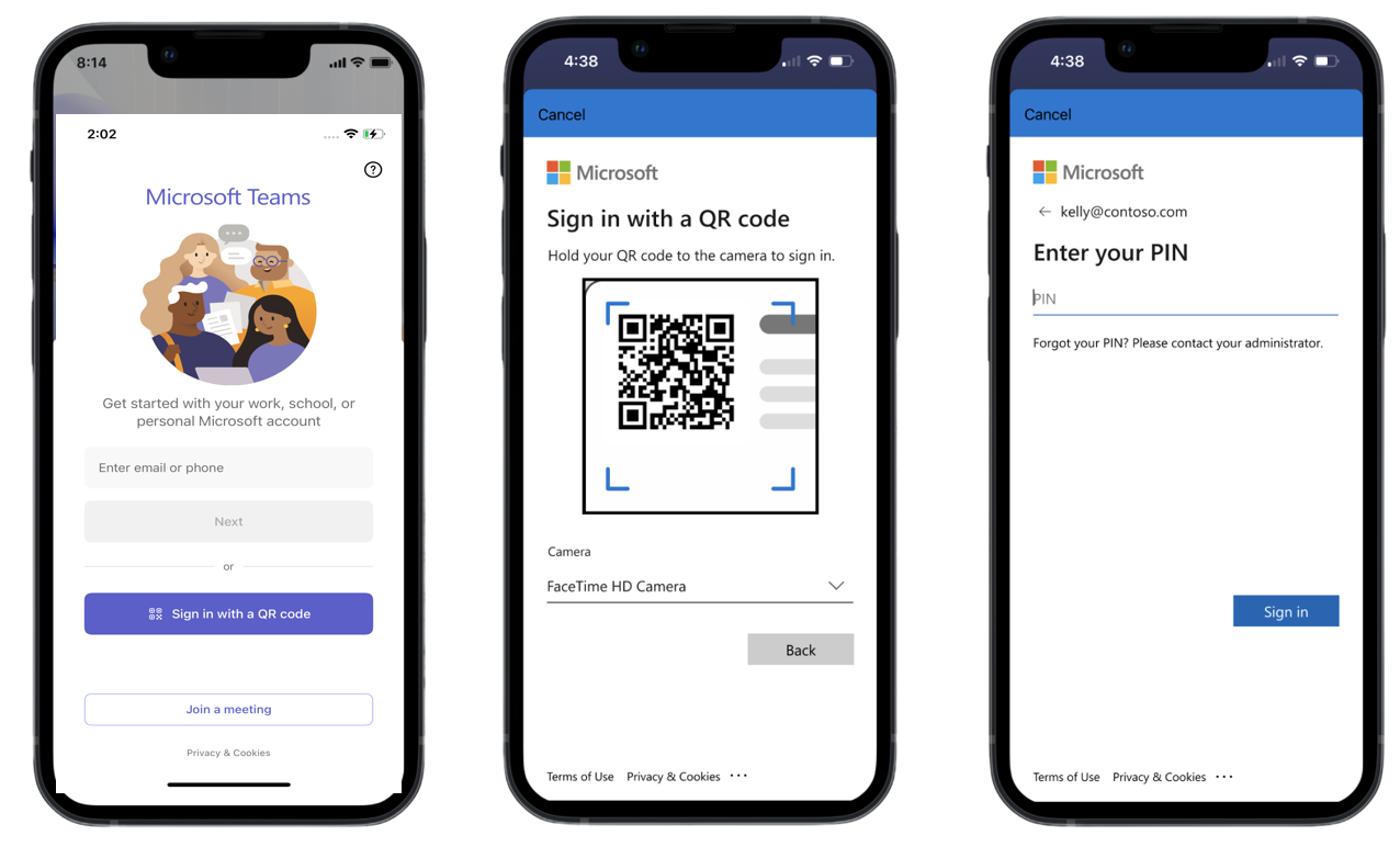 Screenshot that shows Teams sign-in experience.