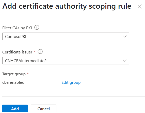 Screenshot of CA scoping save rule.
