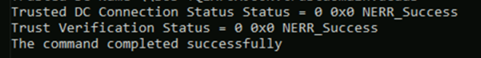 Screenshot of success message for trust creation.