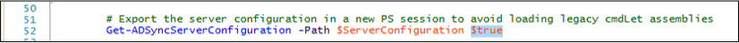 Screenshot that shows editing the config.