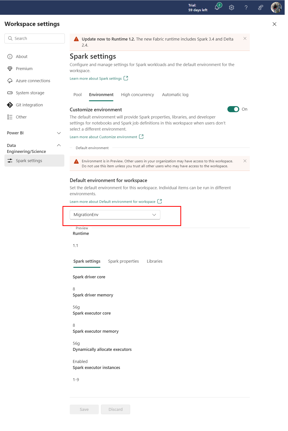 Screenshot that shows migration succeeds.