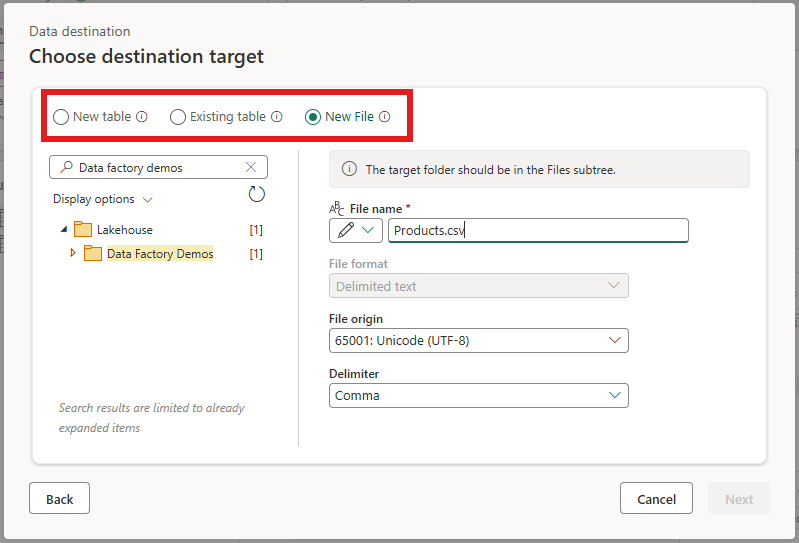 Screenshot highlighting the switch to file mode toggle.