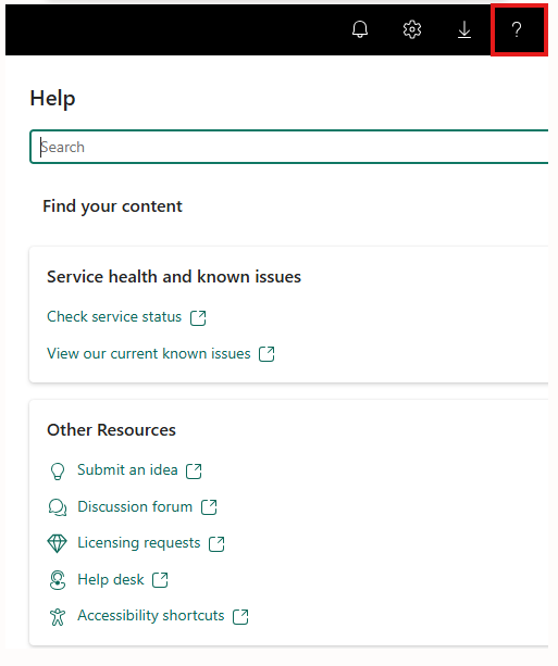 Screenshot of the help pane open for search.