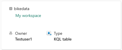 Screenshot that shows the KQL table metadata in the Stream detail view page.