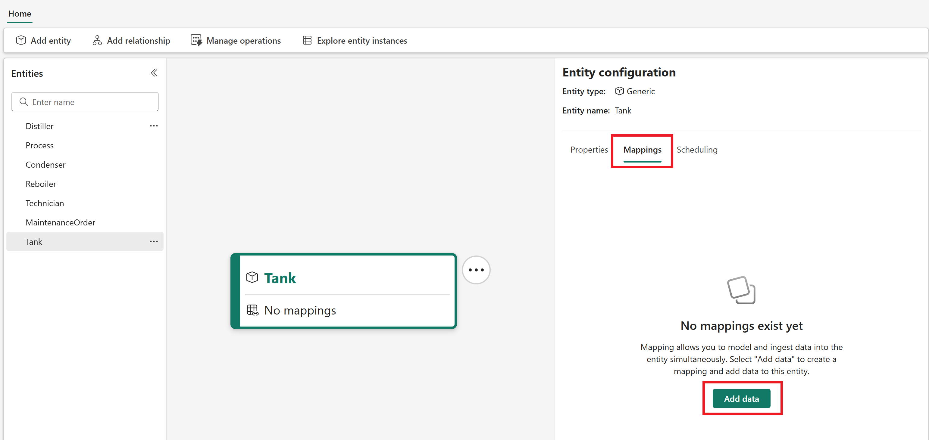 Screenshot of adding a new data mapping.