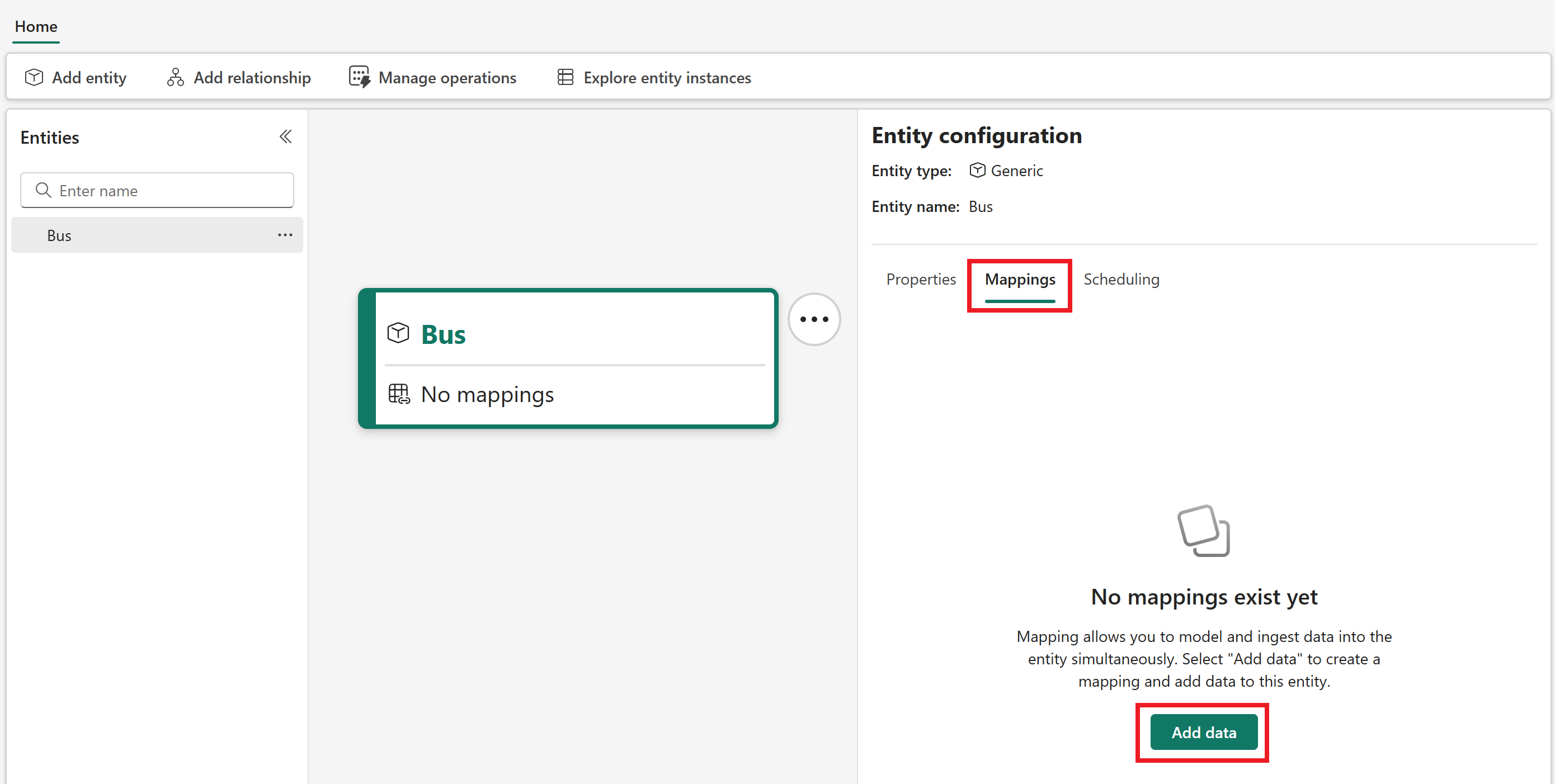 Screenshot of adding a data mapping.