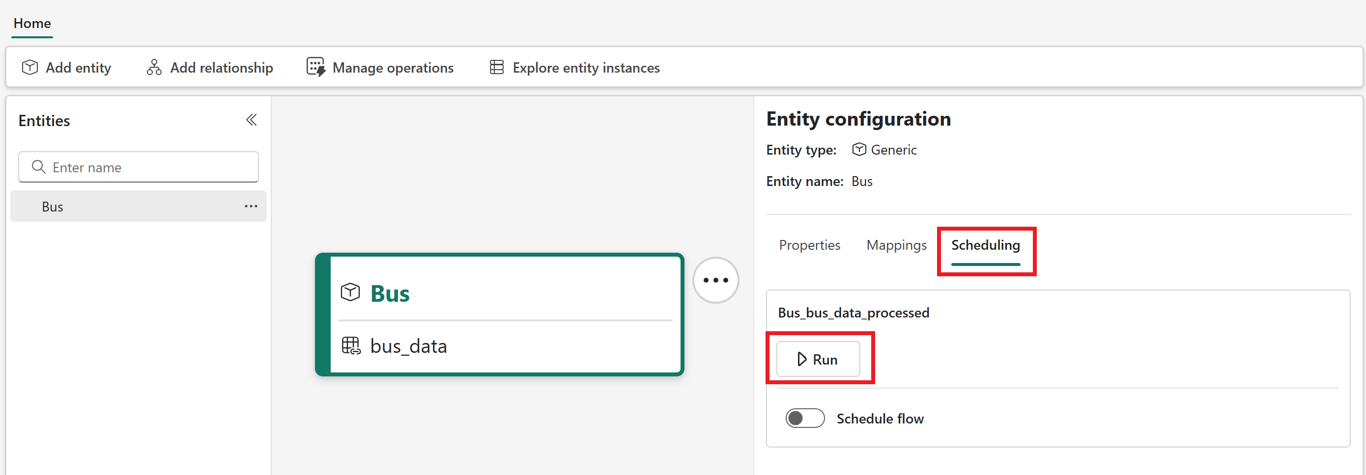 Screenshot of running the bus mapping.