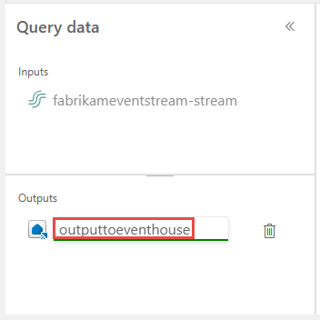 Screenshot that shows the name for the output.
