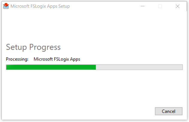 Screenshot that shows the progress screen.