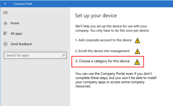Device group mapping category