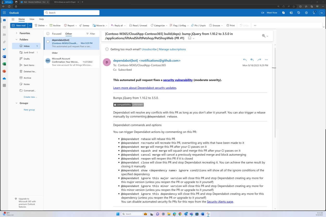 Automated email notification identifying issues have been resolved via the latest pull request.