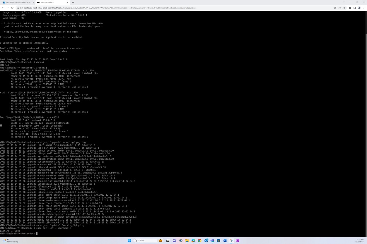 Linux OS virtual machine command line for Iaas VM backend.