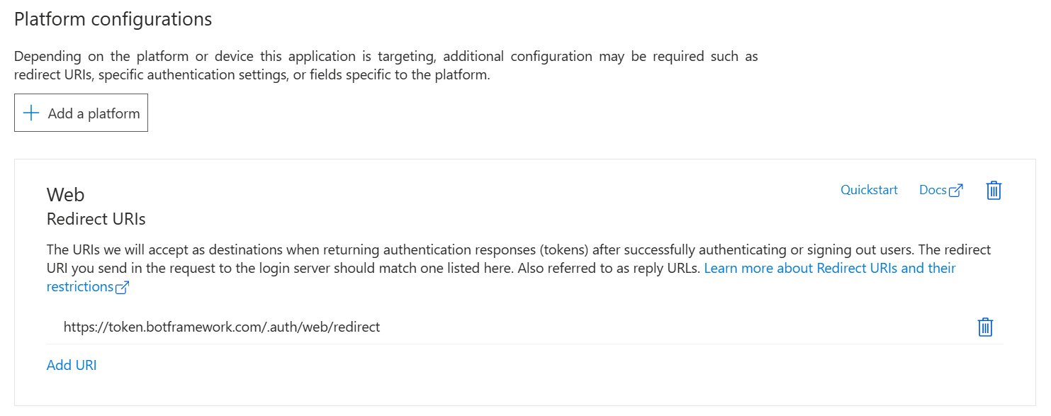 Add Redirect URI
