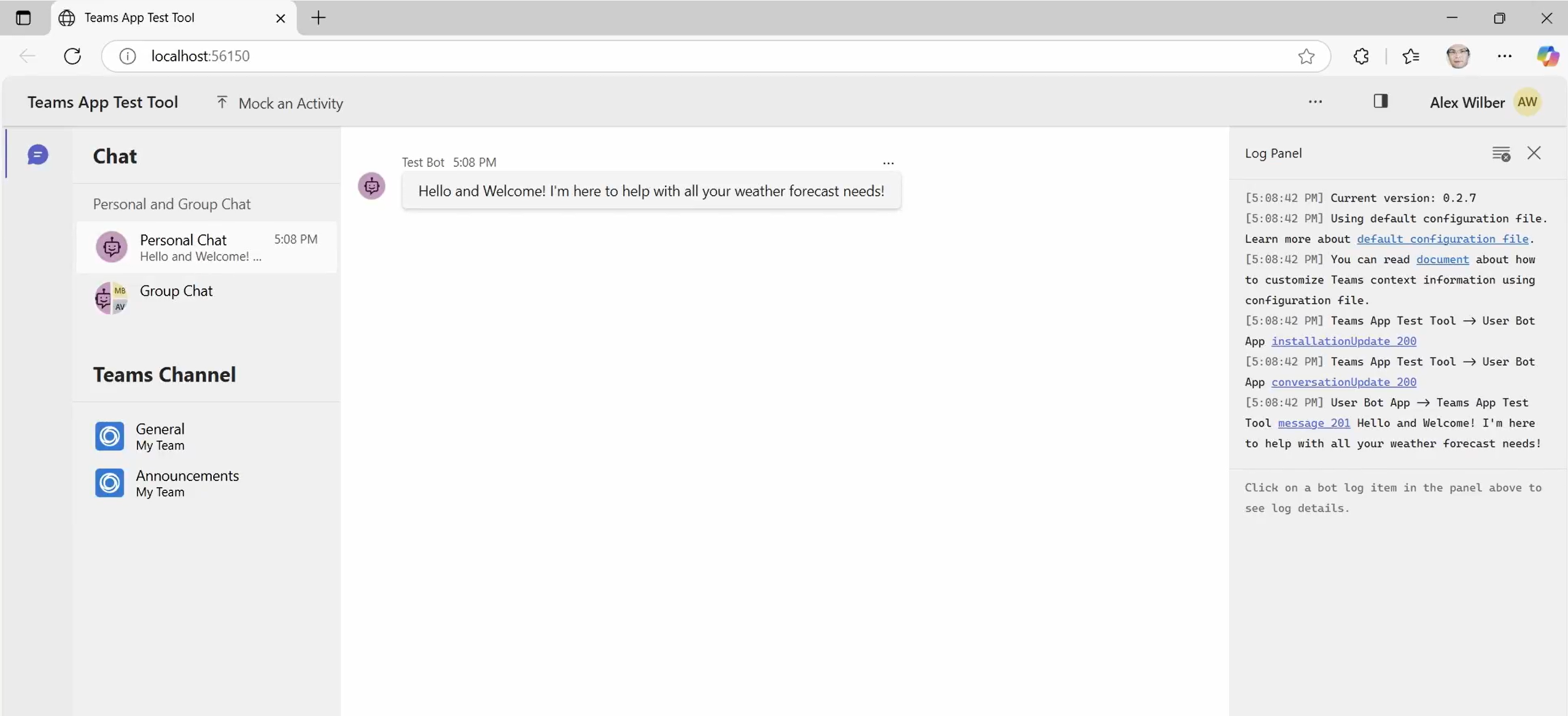 Microsoft 365 Agents Playground