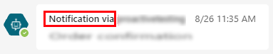 The setting shows Notification vian agent name.