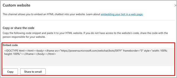 Screenshot of adding an agent to a custom website.