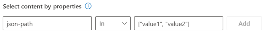 Screenshot that shows ingestion filters based on metadata values.