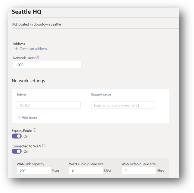 New site details.