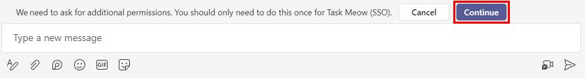 Consent dialog for bot SSO