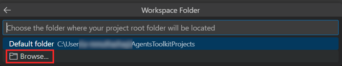 Select browse location