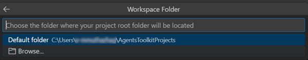 Screenshot shows the selection of browse location option.