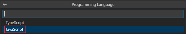 Screenshot shows the programming language to select.