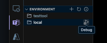 Microsoft 365 Agents Toolkit local environment UI