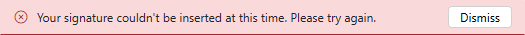 An error message notification.