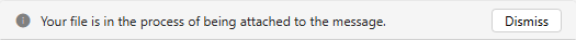 A progress indicator notification.
