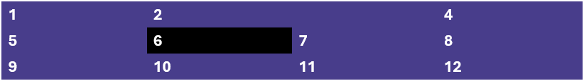 A PowerPoint table with the cell in row 1 column 1 formatted with a black background.