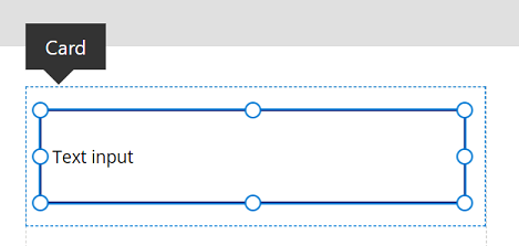 Screenshot of a text input control inside a custom card.