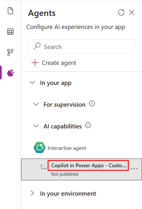 Interactive agent with created agent