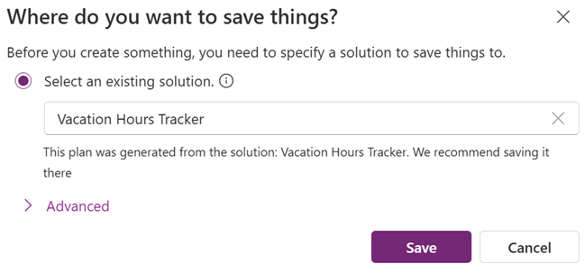 Screenshot of the saved plan interface for unmanaged and managed solutions.