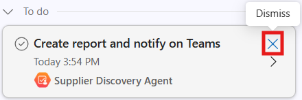 Agent feed dismiss button