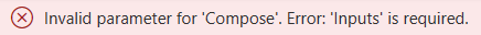 Screenshot highlighting an error message.